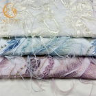 Exclusive Bridal 3D Embroidery Lace Fabric 135cm Width Knitted With Feathers