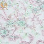 Attractive French 3D Embroidery Lace Fabric Beaded 80% Nylon