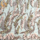 Eco Friendly Luxury Lace Fabric / Custom Embroidered Lace With Sequins