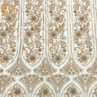 Modern Gold Heavy Beaded Lace Fabric Embroidery For Bridal Dress