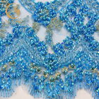 Gorgeous Clothing Blue Fashion Lace Trim Decoration 1 yard Length With Stones