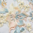 Handmade Bridal 3D Embroidery Lace Fabric Beaded 135cm Width By The Yard