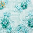 Fashionable Luxury 3D Flower Lace Fabric Embroidery Beaded Sequins Lace Fabric