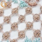 Polyester Beads Multicolor Lace Fabric / Types Of Lace For Wedding Dresses