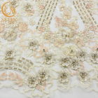 Decoration Applique Lace Fabric Knitted Rhinestones Lace Applique Fabric