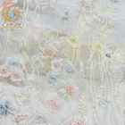 Handwork 3D Applique Lace Fabric Colorful Beautiful Lace Material