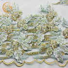 Mint Green Hand Work Lace Water Soluble 3D Lace Embroidery Applique