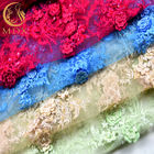 Creative Handmade Lace Fabric Beaded 3D Embroidery Bridal Lace Appliques