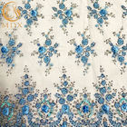 20％ Polyester Guipure Lace Fabric / Embroidered Mesh Lace 3D Applique