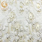 Sparkly Rhinestones Bridal Lace Material / French Lace Wedding Dress Fabric