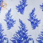Blue Wedding Lace Fabrics MDX Elegant Flower Pattern 135cm Width