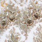 Beaded Wedding Dress Lace Fabric 135cm Width Handmade Embroidery 1 Yard