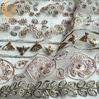 Customized Gold Embroidery Lace Handmade Beaded Decorative Lace Fabric