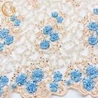 High End Embroidered Sequin Lace Fabric Nigeria Multicolor Water Soluble