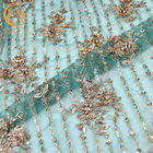 Fashion George Embroidery Lace Fabrics Green Mesh Handmade 20% Polyeter