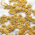 MDX Golden Sequin Net Embroidery Lace 135cm Width For Textile