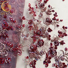 Elegant Shiny Lace Fabric Handmade 91.44cm Length Decoration Beaded