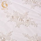 MDX Bridal White French Lace Fabric Beaded Embroidered 140cm Width