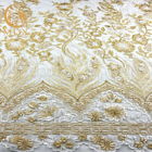 Free Sample Gold Sequin Lace Fabric Beautiful Embroidered Eco Friendly