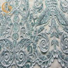 Customized Embroidered Mesh Lace Fabric Sequins Decoration For Women Dress