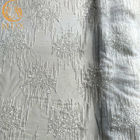 Beautiful White Embroidered Glitter Lace Fabric MDX  20％ Polyester For Dresses