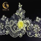 Decorative Polyester 3D Flower Lace Trim 25cm Width Handmade knitted Lace Edging
