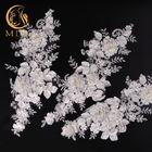20％ Polyester French Lace Trim 3D Flower Tulle Embroidered For Dress
