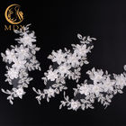 25cm Width Fashion Lace Trim Polyester 3D Embroidered Flower Trim For Wedding