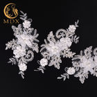 MDX 3D Floral Lace Trim Embroidery Beaded Lace Trim For Wedding Dress