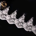 3D Flowers White Clothing Lace Trim Handmade 25cm Width Luxury Lace Trim