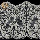 MDX Fashion Knitted Beaded Lace Trim Luxury Handmade 140cm Width