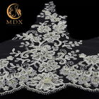 Water Soluble Beaded Lace Trim Embellishments 1 yard Length For Dresses