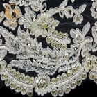 Decorative Beaded Lace Trim Water Soluble Embroidery 135cm Width