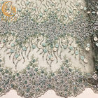 Sequined Decoration Handmade Lace Fabric 80% Nylon Water Soluble