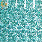 ODM Mint Green Handmade Lace Fabric With Beads 135Cm Width