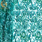 ODM Mint Green Handmade Lace Fabric With Beads 135Cm Width