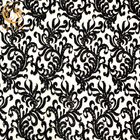 Garment Black Embroidered Handmade Lace Fabric Pearls Decoration