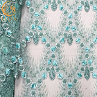 Elegant Beaded Decoration 3D Flower Lace Fabric Handmade Net Embroidery