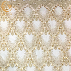 20% Polyester Material 3D Flower Lace Fabric With Beads