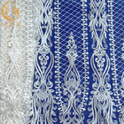 High End Exclusive White Bridal Tulle Lace Fabric Handmade Embroidery