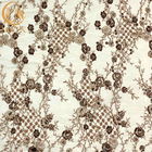 Embroidery Mesh 3D Beaded Lace Fabric French Style For Party Dress