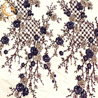 20% Polyester 3D Embroidery Lace Fabric By Handmade Beaded