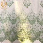 Hot Sales Handmade Green Mesh Exquisite Beads Lace Fabric For Dress Making